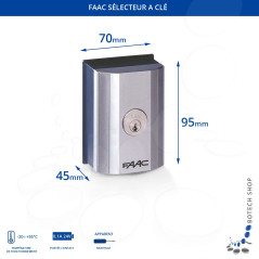 Sélecteur à clé FAAC T10E (montage apparent)