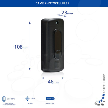 Photocellules CAME DIR10 (montage apparent)