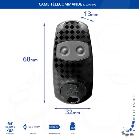 2x Télécommande CAME ATO2