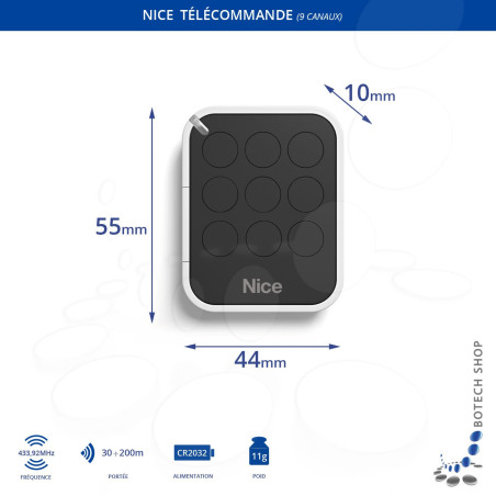 3x Télécommande NICE ERA ON9E