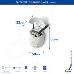 Récepteur NICE OX2 (433.92 MHz) sans émetteur incorporé