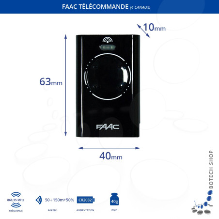 Télécommande FAAC XT4 868 SLH LR