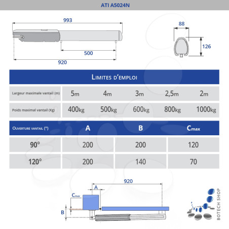 CAME ATI A5024N – Kit à vérin pour portail battant 2 vantaux – Kit XL CAME ATI A5024N – Kit à vérin pour portail battant 2 vantaux – Kit XL