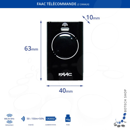 3x Télécommande FAAC XT4 868 SLH LR