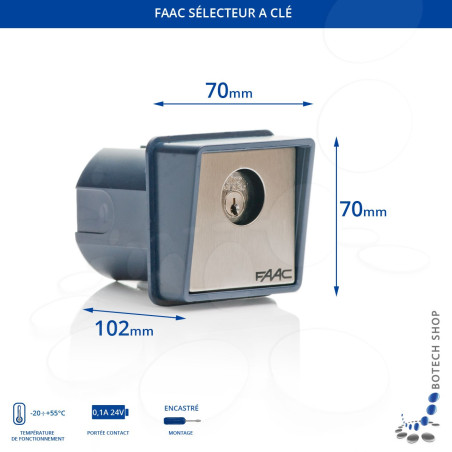 Sélecteur à clé FAAC T10 (montage encastré)