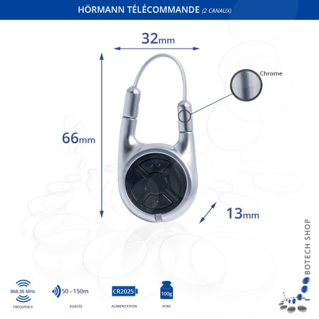 Télécommande Hörmann HSD 2-C BS