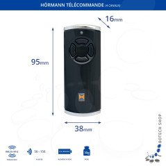 3x Télécommande Hörmann HS 4 BS