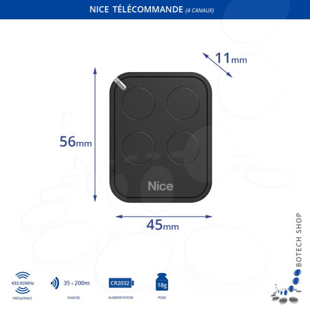 3x Télécommande NICE FLO4RE