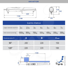 Moteur portails battants CAME AXO AX71230  (230V)