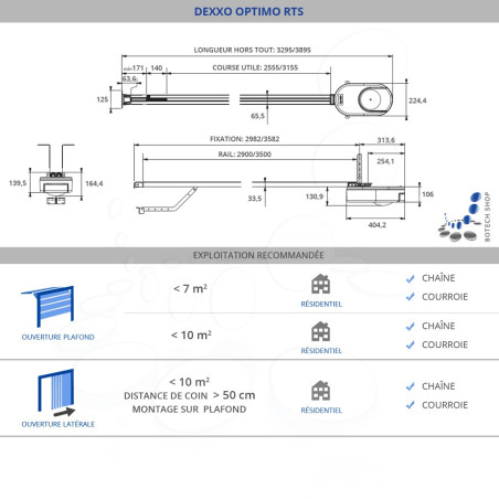 SOMFY DEXXO OPTIMO 800N PB Moteur (24V) pour porte de garage