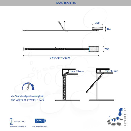 FAAC D700HS Moteur (24V) pour porte de garage - Kit complet