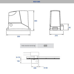 Schiebetorantrieb NICE ROX 600 (Set L)
