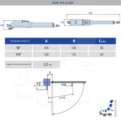 FAAC 415 L/1 Moteur 24V pour les portails battants - Kit XL