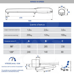 Kit S  de motorisation NICE WINGO 3524 HS pour portail battant