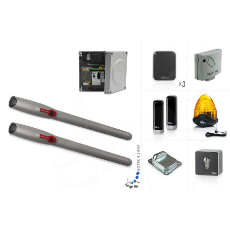 Kit L de motorisation NICE WINGO 3524 HS pour portail battant