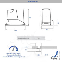 NICE ROBUS 250 HS Motorisation pour portail coulissant