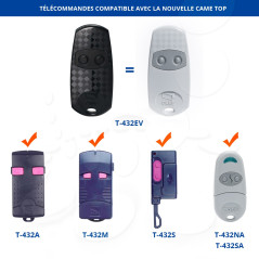 Télécommande CAME TOP 432 EE, émetteur code fixe en 433,92 mhz