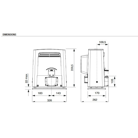 CAME BKS22TGS Moteur 400V pour les portails coulissants - Kit XL