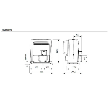 BX 704 AGS Motorisation portail coulissant jusqu'à 400kg - Kit M BX 704 AGS Motorisation portail coulissant jusqu'à 400kg - Kit M