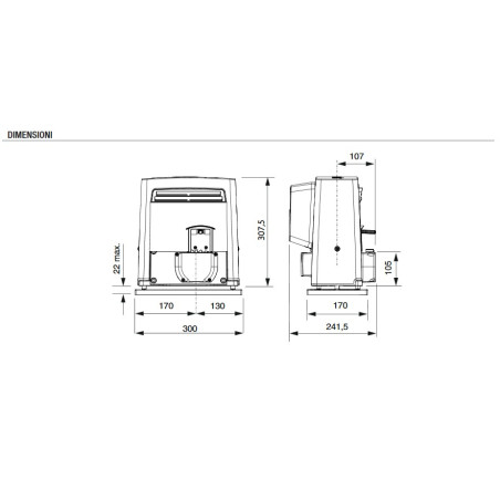 BX 708 AGS Motorisation portail coulissant jusqu'à 800kg - Kit XL