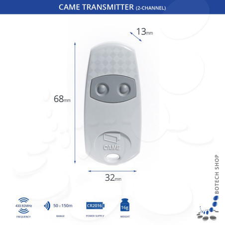 3 x Télécommande CAME TOP 432 EE