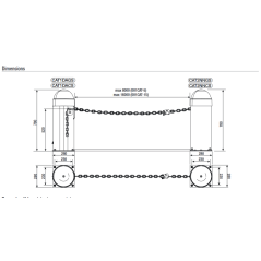 CAME CAT1DAGS Barriere à chaine - Dimensions d'installation