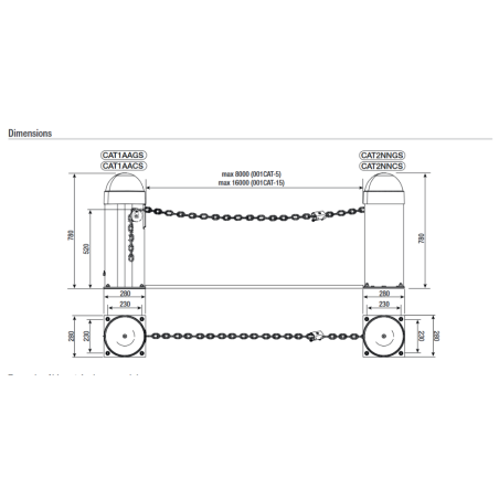 CAME CAT (CAT1AAGS + CAT2NNGS) - Kit de barriere à chaine 230V