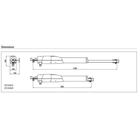 CAME ATS50DGS (801MP-0080) motorisation pour portail battant (24V) CAME ATS50DGS (801MP-0080) motorisation pour portail battant (24V)