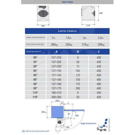 2x CAME FAST F7024 Moteur 24V pour les portails battants