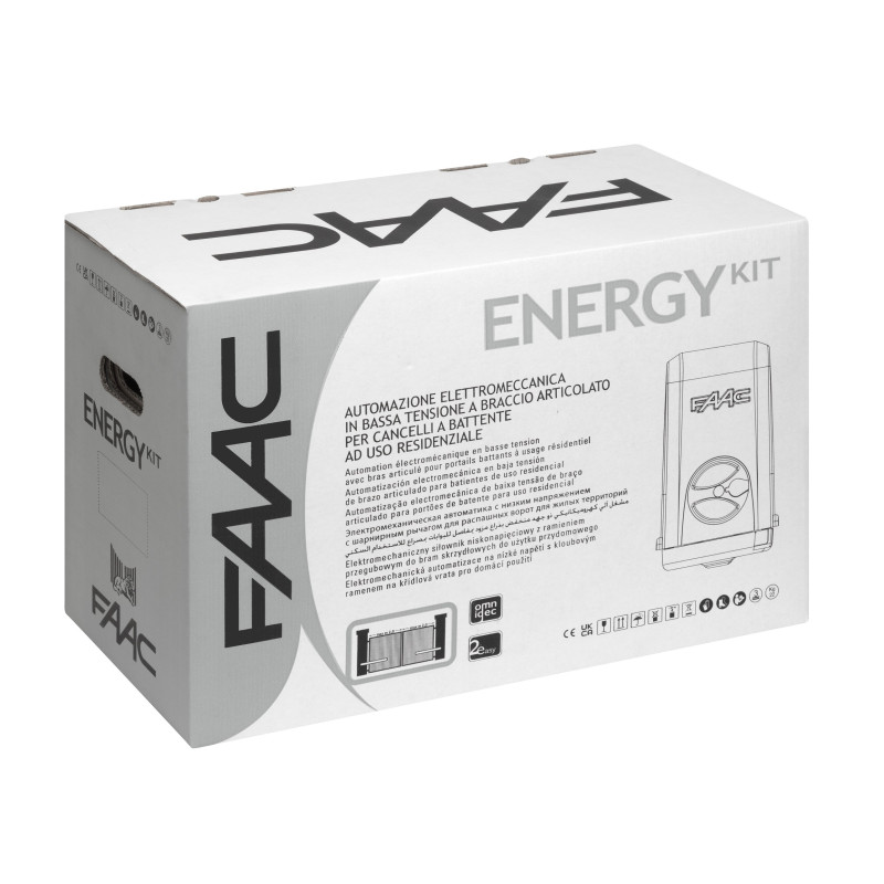 FAAC 392 ENERGY FDS - Kit motorisation portail battant 24V à bras articulé