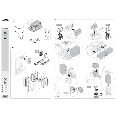 CAME RLB (FA00148M4A) avec deux batteries de secours CAME 12V 1,2 Ah.