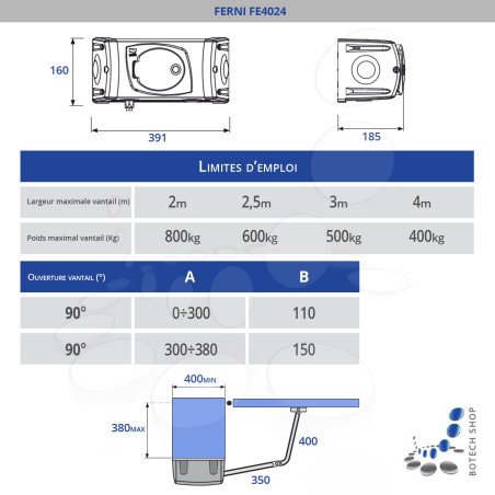 2x CAME FERNI FE4024 Moteur 24V pour les portails battants
