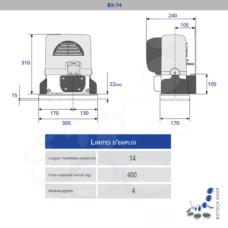 CAME BX 74 Motorisation pour portails coulissants — free download