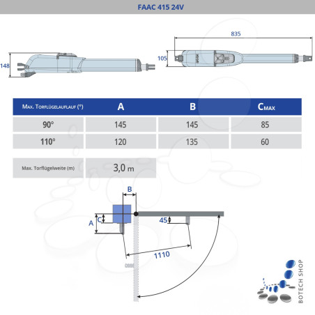 FAAC 415 Moteur 24V pour les portails battants