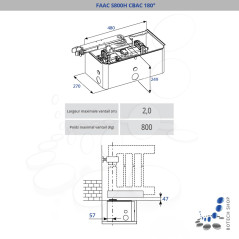 FAAC S800H CBAC 180° Moteur enterré 24V pour les portails battants 