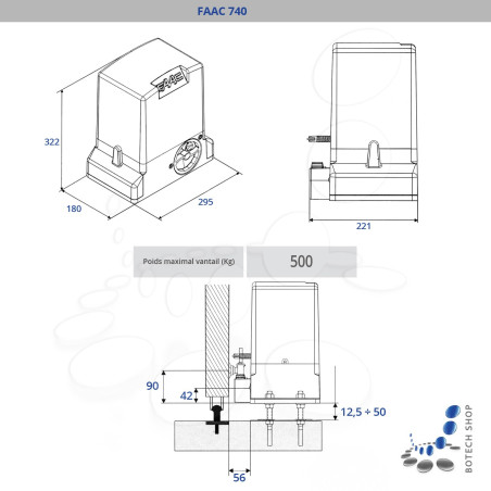 FAAC 740 (KIT L) pour les portails coulissants