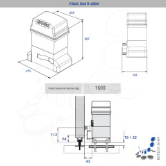  FAAC 884 ER Z16 (109896)  moteur 400V pour portail coulissant