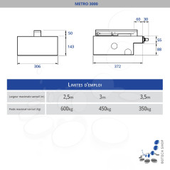 NICE METRO 3000/2 Moteur enterré 230V pour les portails battants - Kit M