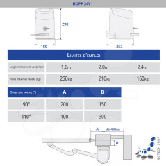 NICE HOPP 7124/1 (KIT L) automatisme pour portail battant