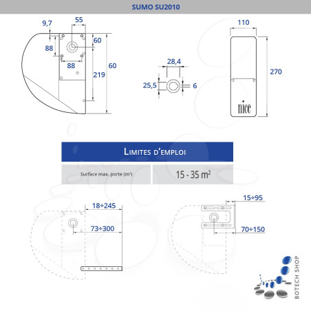 NICE SUMO SU2000V Moteur (24V) pour porte de garage