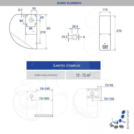 NICE SUMO SU2000VV Moteur (24V) pour porte de garage