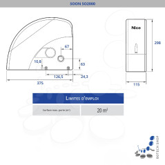 NICE SOON SO2000 Moteur (24V) pour porte de garage