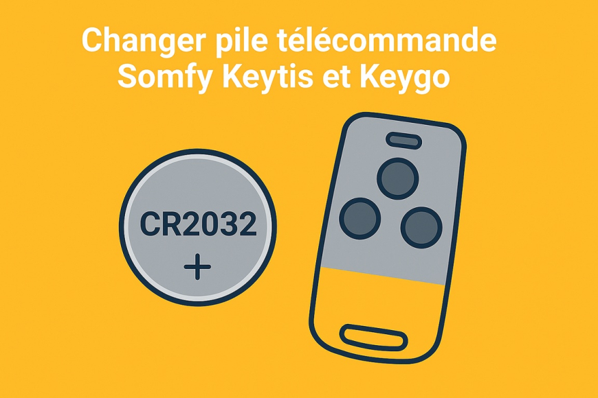 Comment changer pile télécommande SOMFY KEYTIS et KEYGO ?